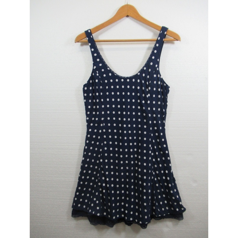 Abercrombie & Fitch Polka Dot Mini Tank Dress Junior Large Blue Sleeveless